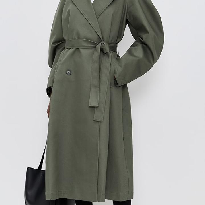 MEIMEIJ Oversized Trench Coat with Round Sleeves Oversized Trench Coat with Round Sleeves