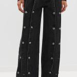 ROTATE Button Detail Wide Jeans Button Detail Wide Jeans