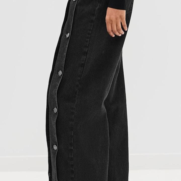ROTATE Button Detail Wide Jeans Button Detail Wide Jeans